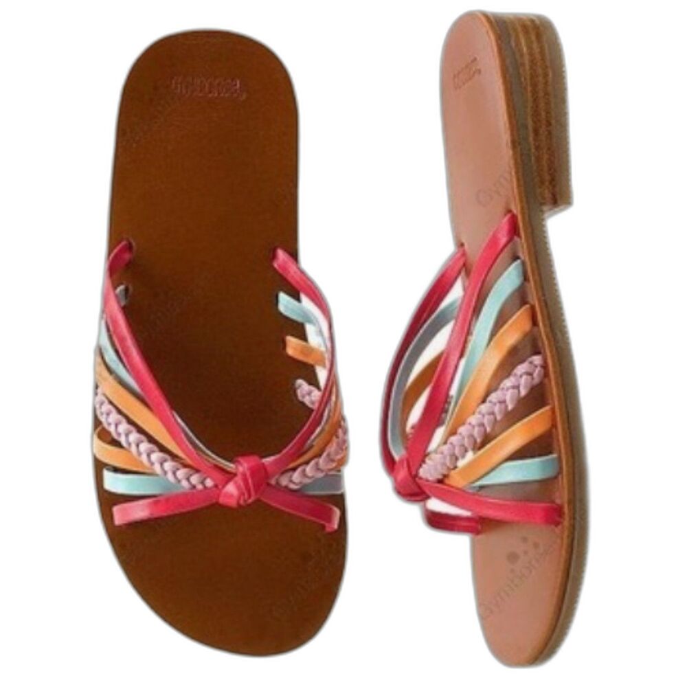 NEW Gymboree Girls Sandals 9 ~ 3 4 Tropical Garden shoes slides pink brown aqua